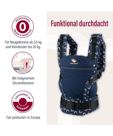 Manduca First Baby Carrier - Organic Cotton Ergonomic Carrier for Newborns & Toddlers (3.5-20 kg) - Rainbownight Rainbow Night Design - Buy Online on GoSupps.com