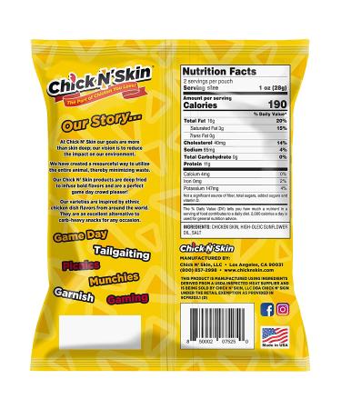 Chick N Skin Fried Chicken Skins - Original Flavor (4 Pack) | Keto & Low Carb High Protein Snacks | Gluten Free & Organic | Made in USA - Buy Online on GoSupps.com