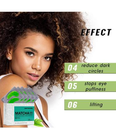 Matcha Green Tea Under Eye Patches - 20 Pairs (40 pcs) for Dark Circles & Puffiness with Lifting Effect by Medbeauty - Buy Online on GoSupps.com