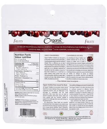 Organic Traditions Dried Cranberries 4 oz - Nutritious Superfood Snack - Buy Online on GoSupps.com