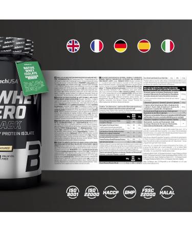 BioTechUSA Iso Whey Zero Black | Premium Protein with Creatine Zinc Vitamin B3 & Amino Acids | 90% Protein | Sugar Free Lactose Free Gluten Free 908g Vanilla - Buy Online on GoSupps.com