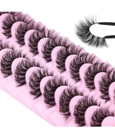 Fake Eyelashes Cat Eye Lashes Wispy Natural Look with Clear Band False Eyelashes that Look Like Extensions Soft Handmade Reusable Faux Mink lashes - Buy Online on GoSupps.com