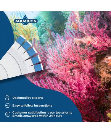 AQUALUNA 6 in 1 Aquarium Test Strips for Freshwater & Saltwater - 100 Count Fish Tank Test Kit for pH, Nitrate, Nitrite, Hardness, Chlorine & Carbonate - Buy Online on GoSupps.com