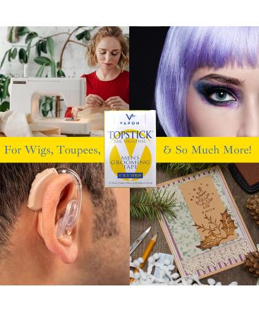 Topstick Men's Grooming Tape - 300 Count | Double-Sided & Clear | Hypoallergenic Waterproof Latex-Free for Toupees & Wigs - Buy Online on GoSupps.com