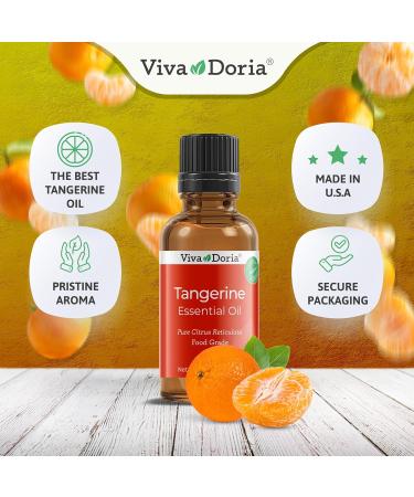 Viva Doria 100% Pure Tangerine Essential Oil - Food Grade Cold Pressed Made in USA - 30 mL (1 oz) - Undiluted Ideal for Aromatherapy & Cooking - Buy Online on GoSupps.com