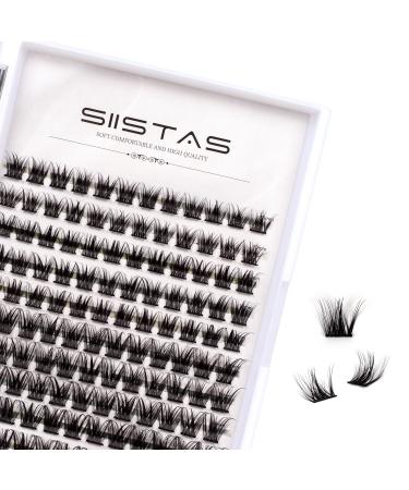 Cluster lashes 120 Clusters D Curl Individual Cluster Lashes Wide Stem 10-16mm Length DIY Eyelash Extension False Lashes Soft Fluffy Cluster Eyelash(08-mix) W08# (10mm-16mm)MIX