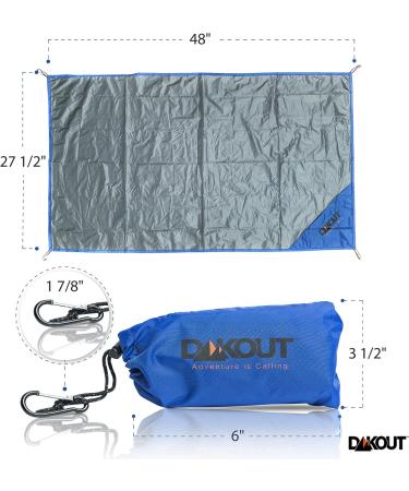 Ultralight Waterproof Backpacking Tarp Ground Cloth 27.5x48 Inches | Compact Mini Pocket Blanket for Hiking Gear | Packable Groundsheet with Pouch and Carabiner - Buy Online on GoSupps.com