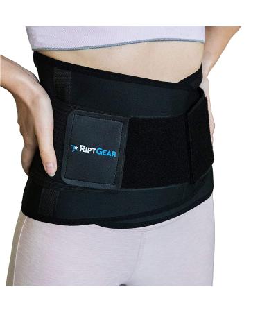 RiptGear Lumbar Support Brace for Men and Women - Back Pain Relief and Lower Back Support - Black Large (1 Pack) - Buy Online on GoSupps.com