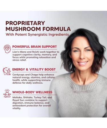 aSquared Nutrition Mushroom Gummies - 10x Complex Supplement - Lions Mane Turkey Tail Reishi Cordyceps Chaga - Energy Focus Immune Support for Men & Women - Replace Powder Capsules & Pills - Buy Online on GoSupps.com