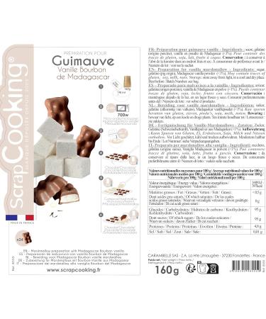 ScrapCooking - Pr paration pour Guimauve Vanille 160 g - Mix pour Chamallow & Ourson Guimauve Maison - Vanille Bourbon de Madasgascar - Cuisine P tisserie - Fabriqu en France - 8555 - Buy Online on GoSupps.com