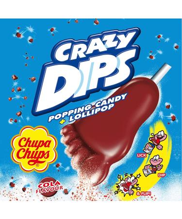 Chupa Chups Crazy Dips Cola - 24 Pack Foot-Shaped Lollipops with Crackling Effect & Cola Flavor - Buy Online on GoSupps.com