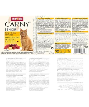 Animonda Carny Senior Cat Food - Wet Beef & Chicken with Cheese for Cats 7+ 6x400g - Premium International Shipping - Buy Online on GoSupps.com