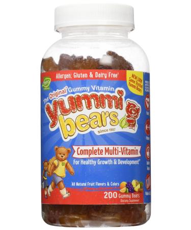 Hero Nutritional Products Yummi Bears Complete Multi Natural Strawberry Orange and Pineapple Flavors 200 Yummi Bears