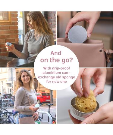 tom&pat Menstrual Sponge with String Alternative to Soft Tampon and Menstrual disc - DERMATEST: Very Good with Travel Change case Natural Sponge Washable & Reusable (Size M / 3 x 5-7 cm) - Buy Online on GoSupps.com