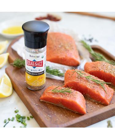 Redmond Real Sea Salt - Natural Unrefined Organic Gluten Free Coarse Salt with Coarse Grinder (Lemon Pepper) - Buy Online on GoSupps.com