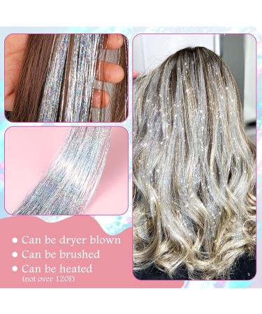 PEOVLVN 16 Colors Hair Tinsel Kit 35 Inch Glitter Hair Tinsel Heat Resistant Tinsel Hair Extensions Fairy Hair Tinsel Kit with Tools for Girls Women Christmas New Year Halloween Cosplay - Buy Online on GoSupps.com