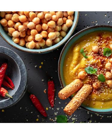 Spanish Chickpeas Pre-Cooked Garbanzos Suitable For Vegetarians And Vegans Weight 570g Per Jar Multipack of 6 Jars - Buy Online on GoSupps.com