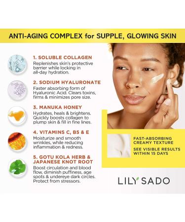 LILY SADO Milk+Manuka Honey Glow Collagen Radiance Cream 2 oz - Anti Aging Moisturizer with Manuka Honey, Apricot & Sodium Hyaluronate - Combat Fine Lines & Wrinkles - Buy Online on GoSupps.com