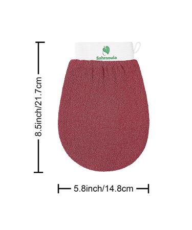 SAHRAOUIA Exfoliating Glove & Back Scrubber Set - Viscose Dead Skin Scrubbers for Men/Women - Moroccan Body Scrub Kit for Smooth Skin - Buy Online on GoSupps.com