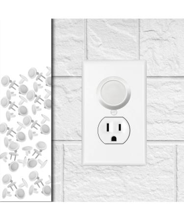 50 Pack - Outlet Plug Baby Safety Covers - Protect Little Kids from Electrical Danger with Child Proof Socket Caps - White - Driddle