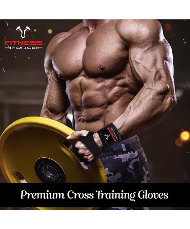 Fitness Force Ventilated Gym Gloves with Wrist Support for Men & Women - Ideal for Workouts, Weightlifting, Powerlifting - Large Black - Buy Online on GoSupps.com
