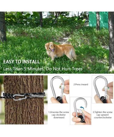 Loqatidis 3-in-1 Dog Leash 50/100ft Portable Overhead Trolley System | Reflective Training Rope for Camping Parks & Hiking | Durable 15m + 3m Black Rope - Buy Online on GoSupps.com