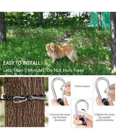 Loqatidis 3 in 1 Dog Tie Out Cable - 15m & 30m Portable Overhead Trolley System | Reflective Dog Leash for Outdoor Activities | Ideal for Camp Park Training & Hiking | Includes Large Capacity Shoulder Bag for 2 Dogs - Buy Online on GoSupps.com