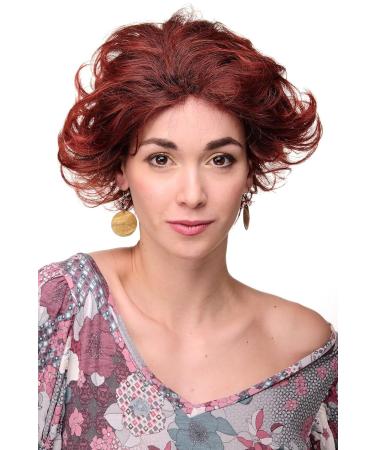 Short Wavy Brown Red Ladies Wig - WIG ME UP TYW60298-4T350 | Voluminous Teased Hair Style for All Occasions - Buy Online on GoSupps.com