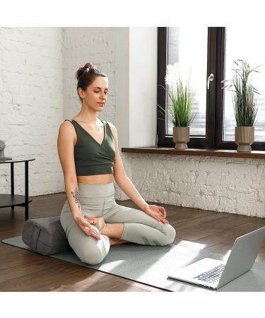 Victorem Yoga Bolster Pillow - Rectangular Meditation Pillow with Washable Cover and Handle for Restorative Yoga - Includes Strap - Buy Online on GoSupps.com