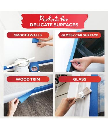 XFasten Professional Blue Painters Tape Multi-Use 3 Inches x 60 Yards Blue Tape - Sharp Edge Line Technology Produces Sharp Lines | Residue-Free and Artisan Grade Wall Trim Tape 3 Inches x 60 Yards (Single Pack) - Buy Online on GoSupps.com