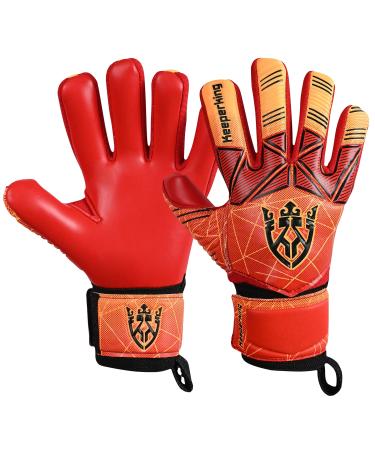 Keeperking goalkeeper gloves adult children youth with and without finger protection football gloves removable fingersave 4mm unisex several size and colors 8 red internal seam finger protection