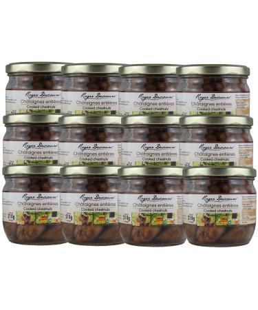 Pack of 12 cooked chestnuts - sweet chestnuts 12 x 210 grams in a glass jar peeled 210 g (pack of 12)