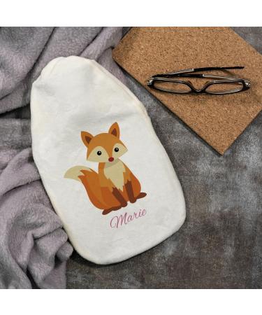 Personalized Hot Water Bottle with Cozy Cover | Custom Names & Designs | Perfect Gift for Kids & Adults (800ml - Fox) - Buy Online on GoSupps.com