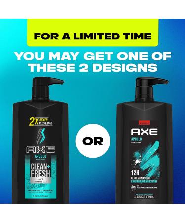AXE Apollo Sage & Cedarwood Men's Body Wash 32 oz Pump - Odor-Busting Prebiotics - Buy Online on GoSupps.com