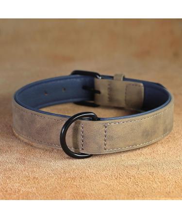 Didog Soft Padded Leather Dog Collar - Adjustable Breathable & Durable for Small to Large Dogs (Brown L 33-40 cm) - Buy Online on GoSupps.com