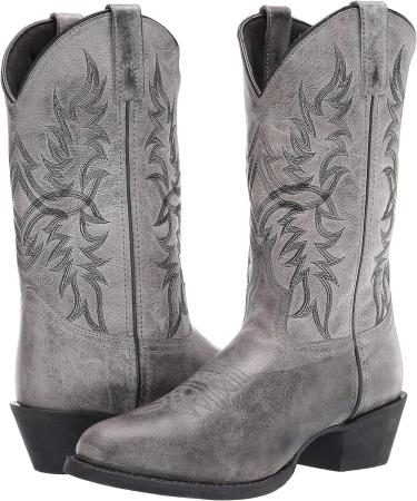 Laredo Men's Harding Waxed Leather Cowboy Boots - Grey (10.5 X-Wide) - Buy Online on GoSupps.com