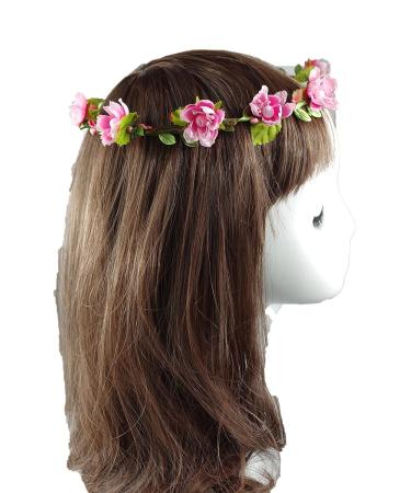 Floral Fall BOHO Headband Flower Crown for Festival Wedding Beach Hair - Purple and Pink - Buy Online on GoSupps.com