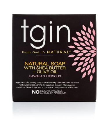 TGIN Olive Oil Natural Soap - Hawaiian Hibiscus 4oz Bar with Shea Butter - For Allergies, Eczema, Psoriasis, Acne - Buy Online on GoSupps.com
