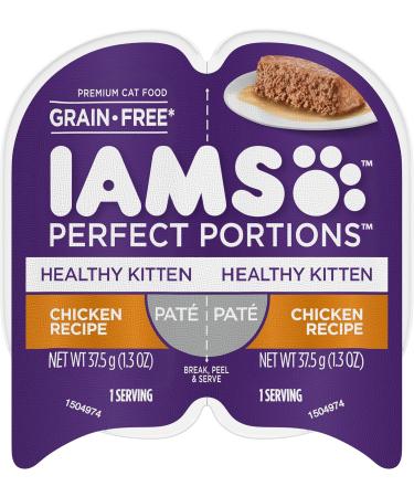 IAMS Perfect Portions Healthy Kitten Wet & Dry Cat Food Bundle Cat Food + Cat Food with Chicken Chicken - Kitten 75 g (Pack of 24) - Buy Online on GoSupps.com