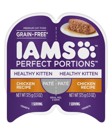 IAMS PERFECT PORTIONS Healthy Kitten Wet Food, Pat and Cuts in Gravy, Chicken Recipe Pate