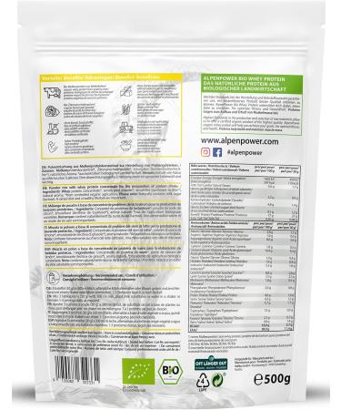 Alpine Power Organic Whey Protein - 500g Lemon Flavor | 100% Natural & Additive-Free | Premium CFM Protein from Organic Alpine Milk - Buy Online on GoSupps.com