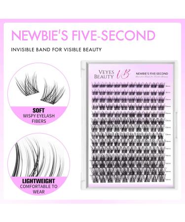 VEYESBEAUTY Lash Clusters - Individual Eyelash Extensions | Thin & Invisible Band | DIY False Lashes for Newbies | Wispy Lash Tray 8-16mm Mixed Length - Buy Online on GoSupps.com