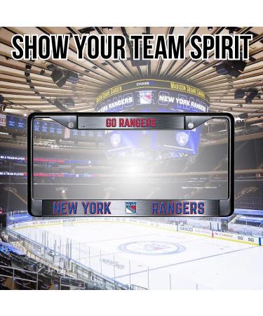 New York Rangers Premium Black NHL License Plate Frame - Team Pride & Cheer - Durable Zinc Alloy - Fits Trucks, SUVs, Cars - Buy Online on GoSupps.com