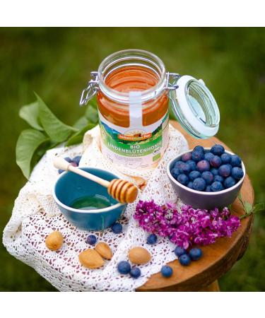 Organic lime blossom honey from ImkerPur 1 kg in a reused storage jar natural finely fruity with a refreshing lemon note - Buy Online on GoSupps.com