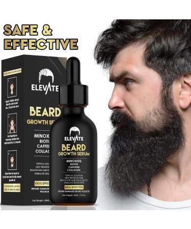 Elevate Beard Growth Oil 5% Minoxidil Serum with Biotin & Caffeine - 1 Fl Oz (Pack of 1) | Natural Facial Hair Treatment for Thicker Fuller Beard Growth - Buy Online on GoSupps.com