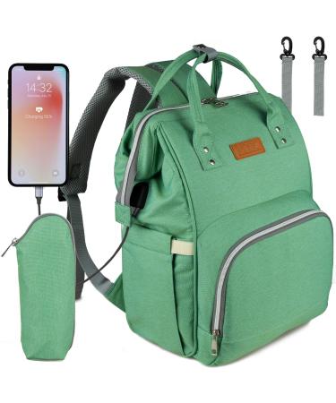 NEVEQ BABILATION WICKING PACK BAY SACH FOR TRAVE diaper pocket Large capacity multi -compartment travel backpack waterproof fan baby flasher light green