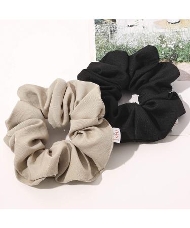 Large Scrunchies Hair Ties for Thick Hair - Jumbo Scrunchie Set for Girls & Women - No Crease Ponytail Holder - Soft Hair Accessories in Black, Brown, Beige, & Brick-Red - Buy Online on GoSupps.com