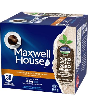 Maxwell House House Blend Coffee Certified Compostable K-Cup Coffee Pods 30 Pods House Blend House Blend 30 count (Pack of 1) - Buy Online on GoSupps.com