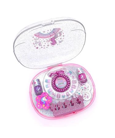 Unicorn Kids Nail Polish Set with Dryer - Scented Manicure Kit for Girls | Non-Toxic Glitter Polishes & Press-On Nails Stickers | Safe Peel-Off Formula for Little Girls & Tweens - Buy Online on GoSupps.com