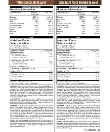 Mutant Mass 2 Flavours - Triple Chocolate & Chocolate Fudge Brownie | 2720g Protein Powder - International Shipping Available! - Buy Online on GoSupps.com